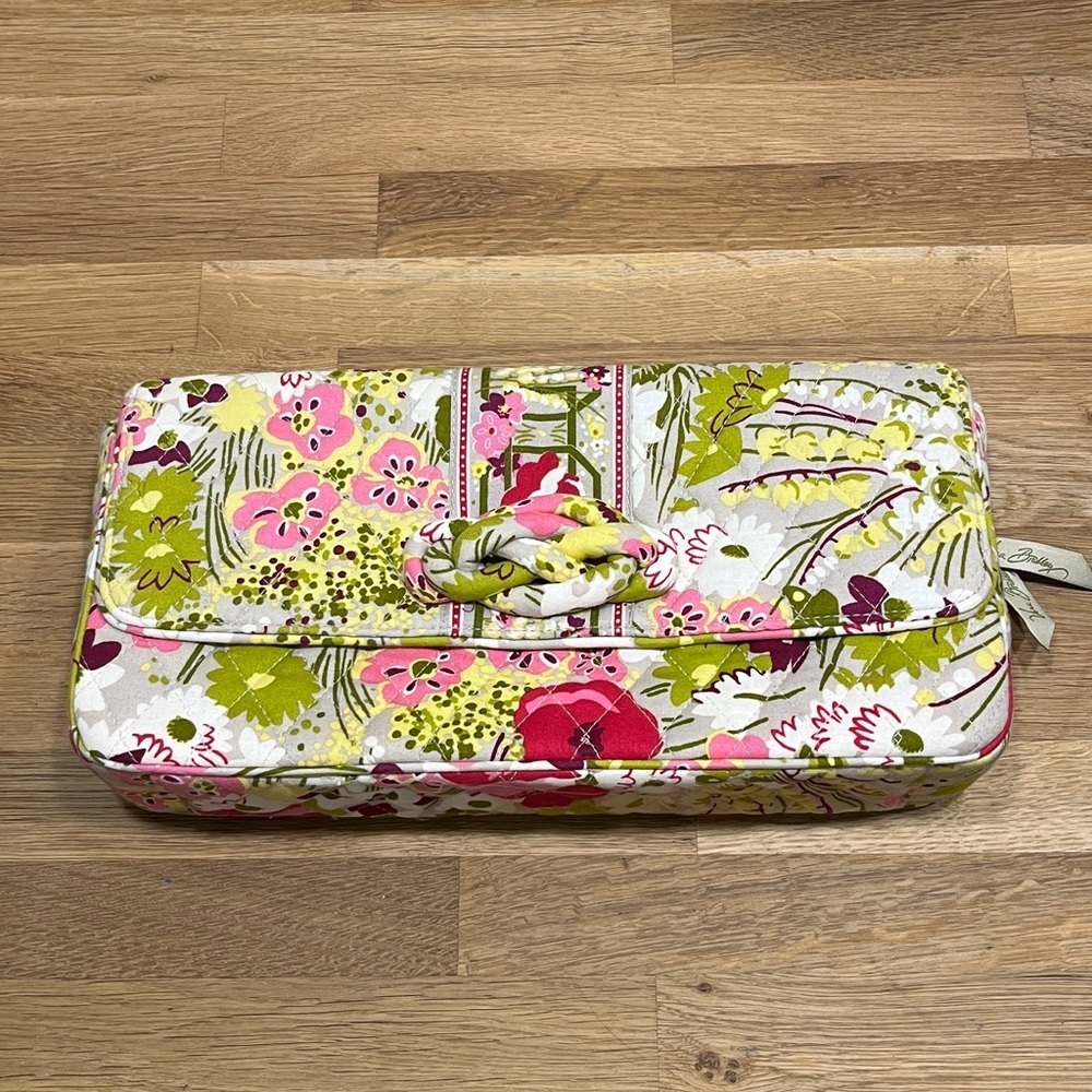 Vera Bradley Knot Just A Clutch Pink & Yellow Floral Purse MAKE ME BLUSH Retired